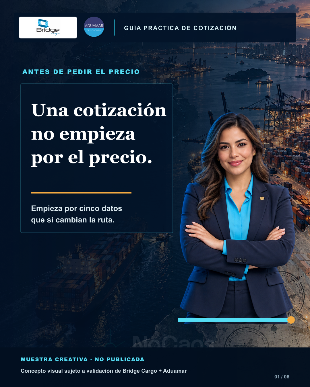 Lámina 1: una cotización empieza por cinco datos que cambian la ruta