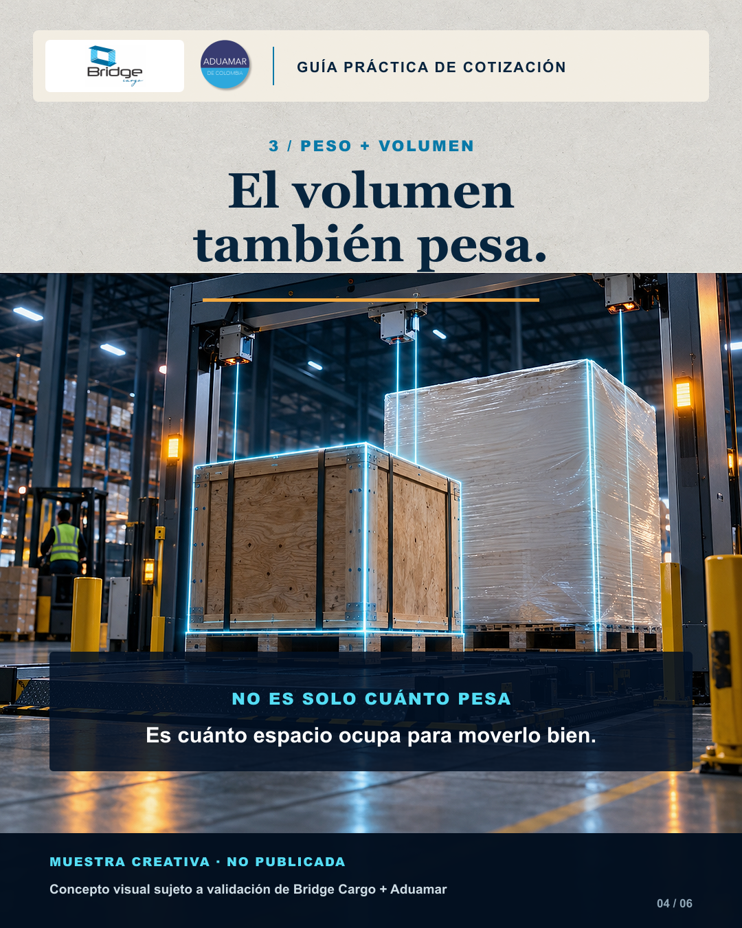Lámina 4: peso, volumen y espacio ocupado
