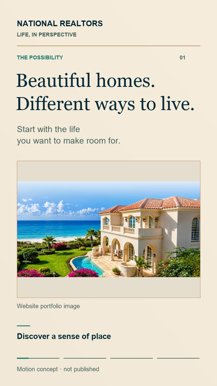 National Realtors, motion concept poster